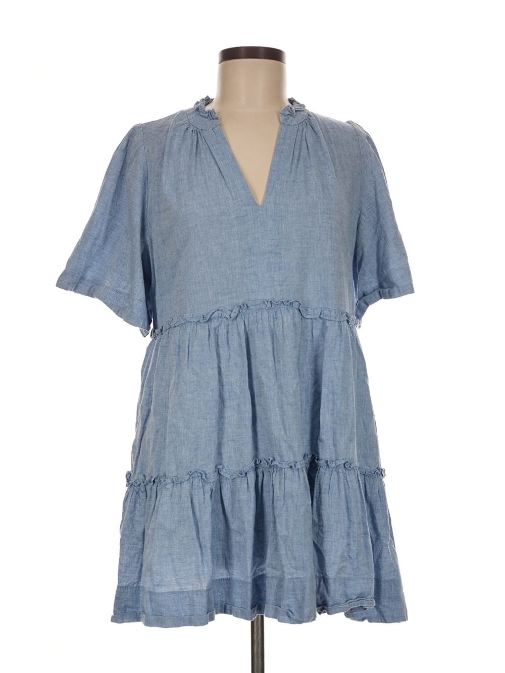Tuckernuck Chambray Crawford Dress Blue Cotton Linen M